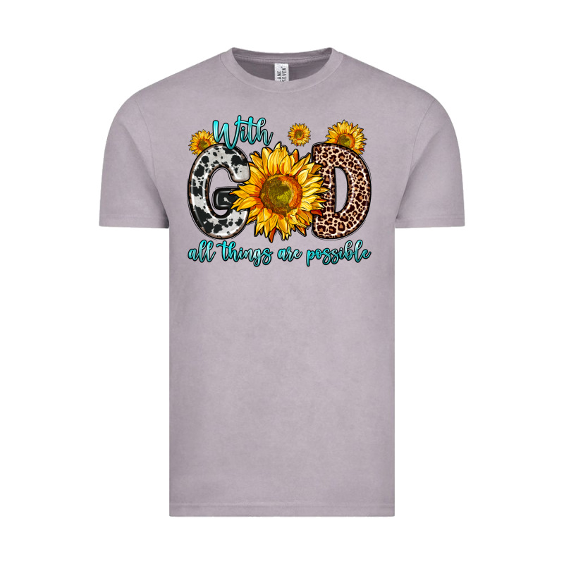 With God All Things Are Possible Sunflower Vintage Tee by Zillion Design Studio | Teevron