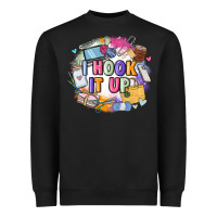 Black i hook it up  sewing Heavyweight Sweatshirt - Zillion Design Studio