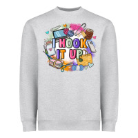 Heather Grey i hook it up  sewing Heavyweight Sweatshirt - Zillion Design Studio
