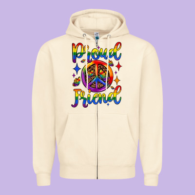 Proud Friend Zipper Hoodie Designed By Jahusdesignshop