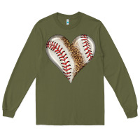 Army Green baseball heart Long Sleeve Tee - HRA Design Shop