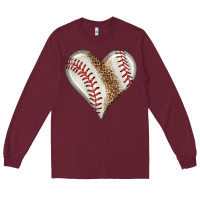 Burgundy baseball heart Long Sleeve Tee - HRA Design Shop