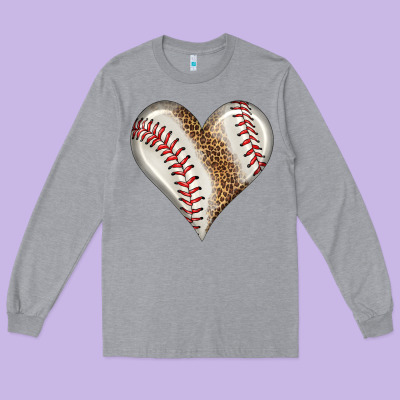 Baseball Heart Long Sleeve Tee Designed By Hra Design Shop