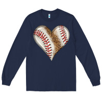 Navy baseball heart Long Sleeve Tee - HRA Design Shop