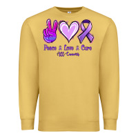 Antique Gold Peace Love Cure All Cancers Premium Sweatshirt - Jasminsmagicworld