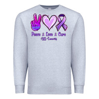 Heather Grey Peace Love Cure All Cancers Premium Sweatshirt - Jasminsmagicworld