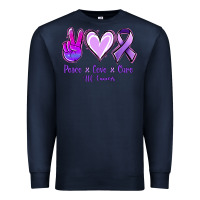 Navy Peace Love Cure All Cancers Premium Sweatshirt - Jasminsmagicworld