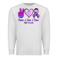 Oatmeal Heather Peace Love Cure All Cancers Premium Sweatshirt - Jasminsmagicworld