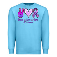 Ocean Blue Peace Love Cure All Cancers Premium Sweatshirt - Jasminsmagicworld