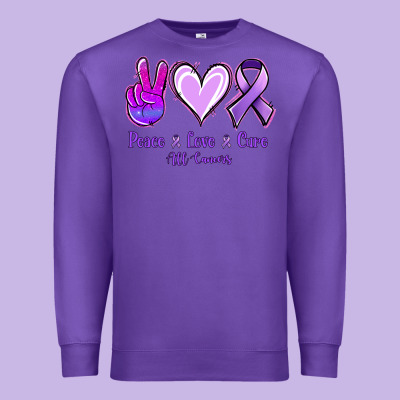 Peace Love Cure All Cancers Premium Sweatshirt Designed By Jasminsmagicworld