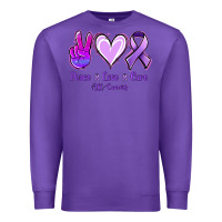 Purple Peace Love Cure All Cancers Premium Sweatshirt - Jasminsmagicworld