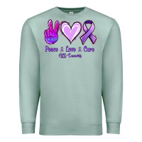 Seafoam Peace Love Cure All Cancers Premium Sweatshirt - Jasminsmagicworld