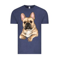 Vintage Denim french bulldog sitting Vintage Tee - RanaPortraitStore