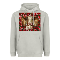Moon Dust christmas heifer with candy canes Heavyweight Hoodie - BarkalooDesign