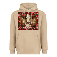 Mushroom christmas heifer with candy canes Heavyweight Hoodie - BarkalooDesign