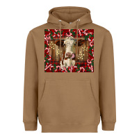 Toasted Coconut christmas heifer with candy canes Heavyweight Hoodie - BarkalooDesign