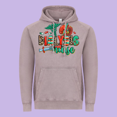 Dialysis Nurse Vintage Hoodie Designed By Ranaportraitstore