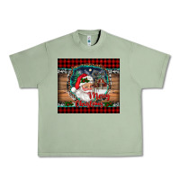 Oil Green merry christmas santa and farm Urban Heavy Tee - RanaPortraitStore