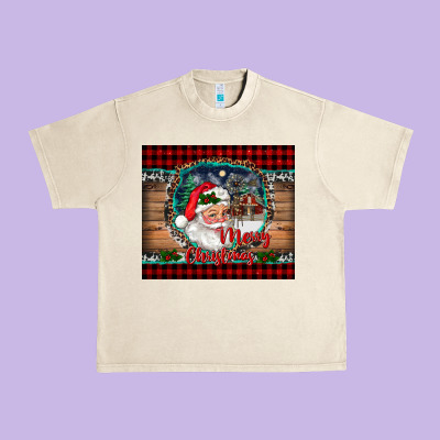 Merry Christmas Santa And Farm Urban Heavy Tee Designed By Ranaportraitstore