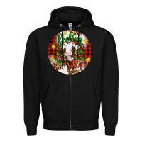 Black Christmas feeling jolly cow ornament Zipper Hoodie - Artiststas