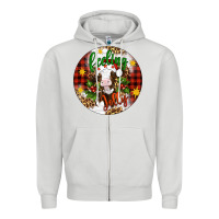 Dove Grey Christmas feeling jolly cow ornament Zipper Hoodie - Artiststas