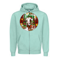 Seafoam Christmas feeling jolly cow ornament Zipper Hoodie - Artiststas