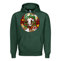 Sports Green Christmas feeling jolly cow ornament Zipper Hoodie - Artiststas