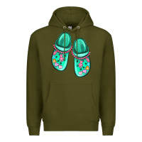 Army Green nurse crocs Premium Hoodie - MaliasSmallBusiness