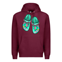 Burgundy nurse crocs Premium Hoodie - MaliasSmallBusiness