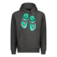Charcoal Heather nurse crocs Premium Hoodie - MaliasSmallBusiness