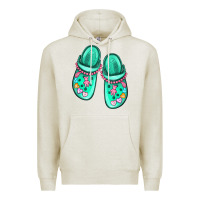 Oatmeal Heather nurse crocs Premium Hoodie - MaliasSmallBusiness