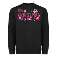 Black It's Christmas Y'all Season Pink Christmas Heavyweight Sweatshirt - RanaPortraitStore