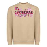 Mushroom It's Christmas Y'all Season Pink Christmas Heavyweight Sweatshirt - RanaPortraitStore
