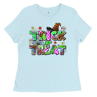 Baby Blue trıck or treat Ladies Tee - AdoDesignShop