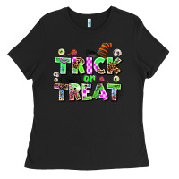 Black trıck or treat Ladies Tee - AdoDesignShop