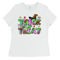 White trıck or treat Ladies Tee - AdoDesignShop