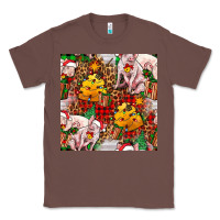 Chestnut christmas pig  tartan with  hay and christmas ligh Classic Tee - FaDigitalArtStudio