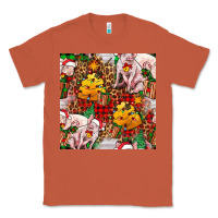 Copper christmas pig  tartan with  hay and christmas ligh Classic Tee - FaDigitalArtStudio