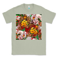 Matcha christmas pig  tartan with  hay and christmas ligh Classic Tee - FaDigitalArtStudio