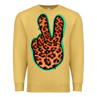 Antique Gold Orange Leopard Peace Sign Premium Sweatshirt - Jasminsmagicworld