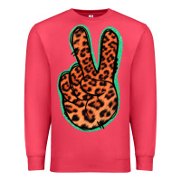 Cardinal Orange Leopard Peace Sign Premium Sweatshirt - Jasminsmagicworld