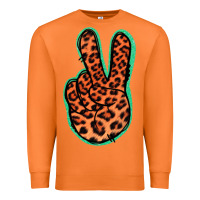 Carrot Orange Leopard Peace Sign Premium Sweatshirt - Jasminsmagicworld
