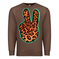 Chestnut Orange Leopard Peace Sign Premium Sweatshirt - Jasminsmagicworld