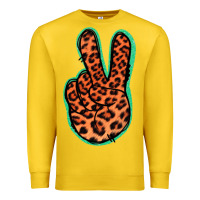 Lemon Orange Leopard Peace Sign Premium Sweatshirt - Jasminsmagicworld