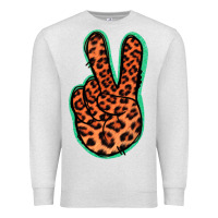 Orange Leopard Peace Sign Premium Sweatshirt | Teevron