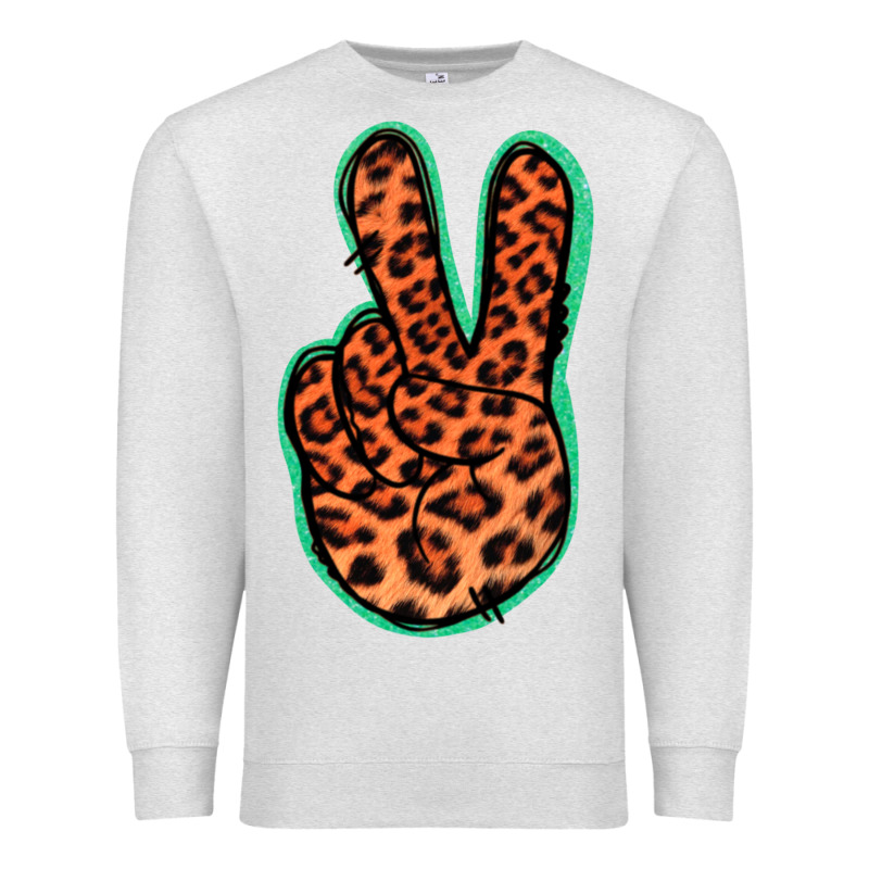 Orange Leopard Peace Sign Premium Sweatshirt by Jasminsmagicworld | Teevron