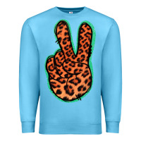 Ocean Blue Orange Leopard Peace Sign Premium Sweatshirt - Jasminsmagicworld
