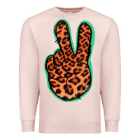 Pale Pink Orange Leopard Peace Sign Premium Sweatshirt - Jasminsmagicworld
