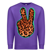 Purple Orange Leopard Peace Sign Premium Sweatshirt - Jasminsmagicworld