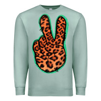Seafoam Orange Leopard Peace Sign Premium Sweatshirt - Jasminsmagicworld